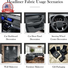 Suede Headliner Fabric, 96″ L×60″ W Dark Grey Car Headliner Material, Tela para
