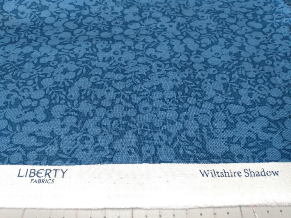 Liberty of London Wiltshire Shadow Cotton Fabric Blue Tone on Tone BTY