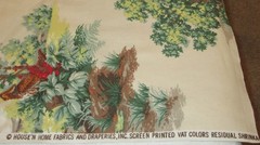 Vtg. “HOUSE’N HOME FABRICS & DRAPERIES” Wildlife Nature PHEASANTS Birds Material