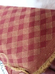Burgundy Gold Home Decor Upholstery Check Grille Weave Tapestry 2 1/4 Yd x 56″