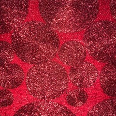 Designer Red Coil Circles High End Speciality Fabric 54×30”