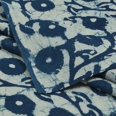 1 Yard Hand Block Floral Print Fabric Natural Cotton Indian Sanganeri Fabric