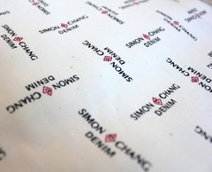 RARE Simon Chang Denim Fabric YARDAGE 6 Yards Designer 60″ x 284″ Cream Material
