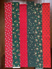 20 Jelly Roll Christmas Fabric- 2.5” x a Variety Of Lengths 21”-42” Vintage