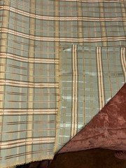 Light Green Plaid Fabric $8/yard 12 Yards Avail.; Shipping Combined 3 Yard Min.