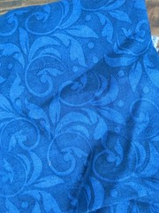 Lot of Floral Fabric, blues and brown, 1lb 9oz