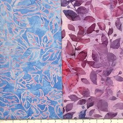 8 Fat Quarters Rose Garden Batik Lunn Fabric FQ Pack 100% Cotton Pink Blue Sky