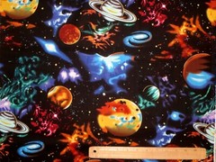 FAT QUARTER FABRIC PLANETS SPACE GALAXY STARS SOLAR SYSTEM STARGAZERS MOON FQ