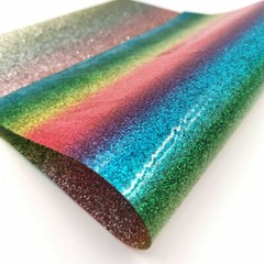 Iridescent Rainbow Fine Glitter Leather Fabric Sewing Decor Earring Bow DIY