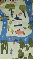 SOLVEJG MAKARETZ Jo-Ann HTF Park/Picnic/People Cotton Fabric 3.25 Yards X 43″
