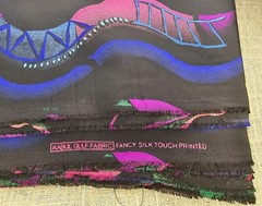 Abstract Kabul Gulf Fabric Material Fancy Silk Touch Printed 4.5 Yards Beautiful