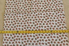 By 1/2 Yd, Vintage, Red Green & Brown Christmas Teddy-Bears on White Cotton,P358