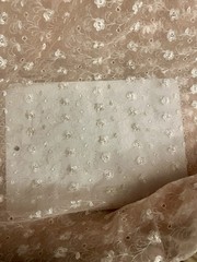 VTG Pale Pink Nylon Floral Eyelet Sheer Fabric Doll Clothes BTHY