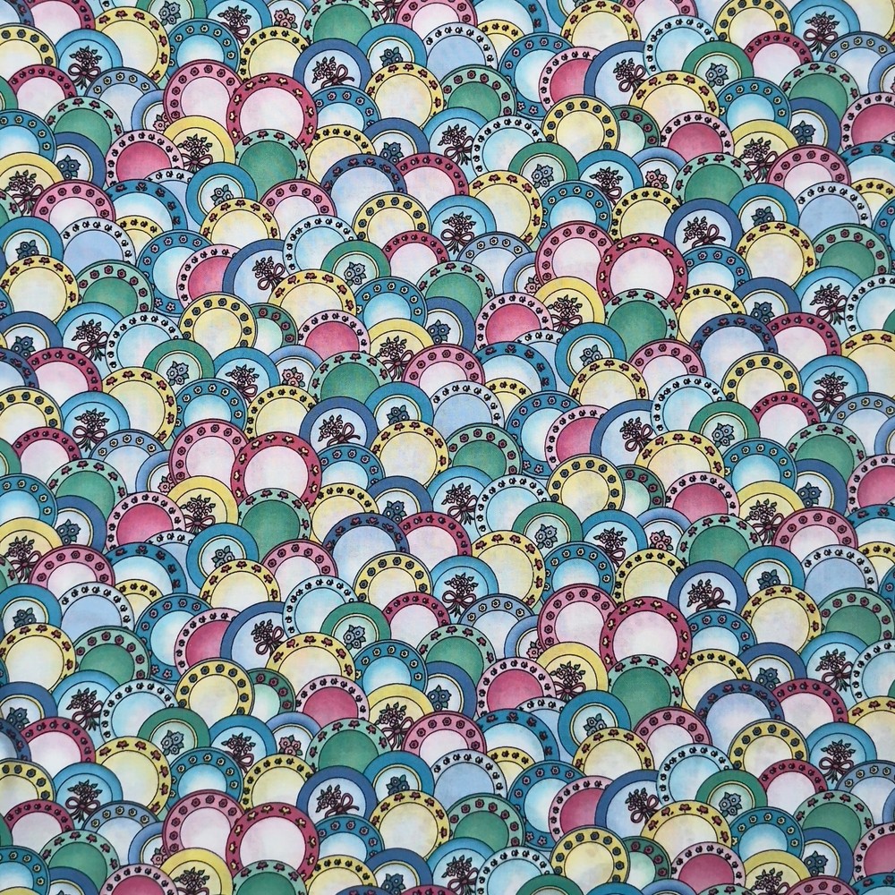 Flowers and Plates – Annie’s Tea Party by Annie Lang | Erlanger Group | 1/2 Yard