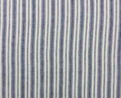 P KAUFMANN LEONA INDIGO BLUE STRIPE 100% LINEN MULTIPURPOSE FABRIC BY YARD 54″W