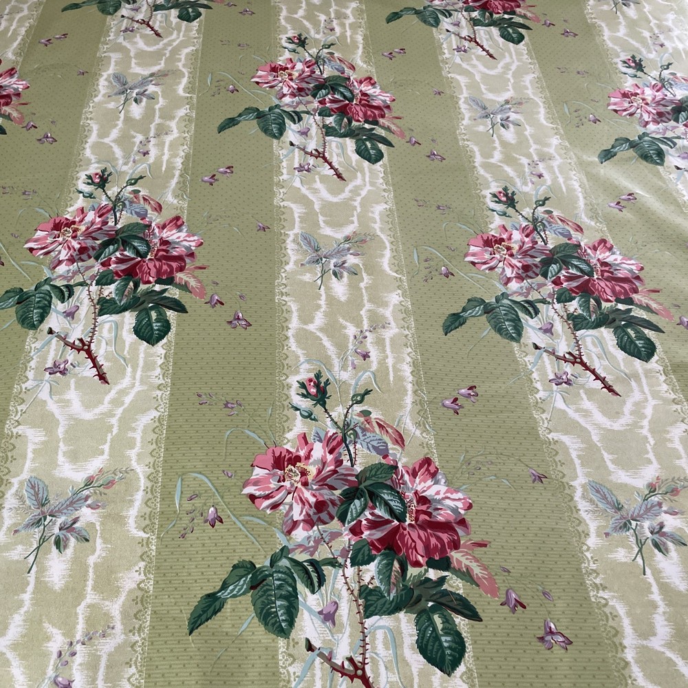 COLEFAX & FOWLER 30 Yds “ Gallica” Green Floral Chintz Rare Stunning