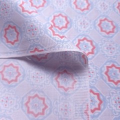 Blue Coral Mosaic Tile Diamond Print Cotton Fabric 58″ By The Yard