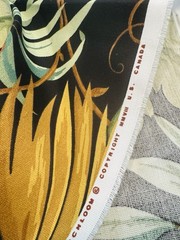 8 YARDS Richloom Outdoor Upholstery Fabric 55” W Tropical Leaves Botanical Blak