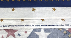 Patriotic United We Stand Red White Blue Star Stripes Fabric Panel 42″x23″ #69