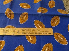 1 Yard x 32″ wide Fabric Quilt Football Pro Footballs Blue Princess Fabrics inc.