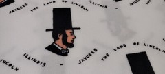 Abraham Lincoln Fabric Illinois Jaycees Printed Polyester DISCO Fabric 2 yards