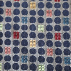 MCM Designtex Upholstery Fabric “Dot to Dot” Licorice Black, Red 3.6 yds