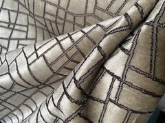 2YD ZINC TEXTILE Kiesler Jacquard Velvet Silver Grey Fabric Belgium $680 Retail