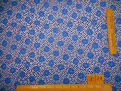 30s Reproduction Fabric By Yard Sm White Floral Red Green Center Med Blue Cotton