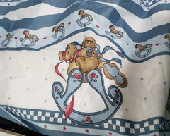 Daisy Kingdom Rocking Horse Vintage Nursery Cotton Sewing Fabric 110 x 46 in