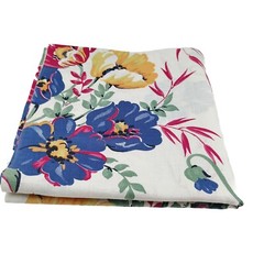 Vintage Feed Sack Fabric with Red Blue & Yellow Flowers 1 Yd & 33″ Long 35″ Wide