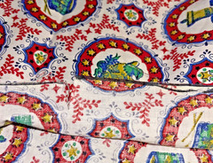 VTG Bicentennial Patriotic Gold, Red & Blue on White 21″x 7-8″ Remnants