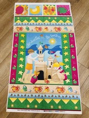 Avlyn Sandcastles on the Seashore Cotton Fabric Panel 44″ x 25″ Children Summer