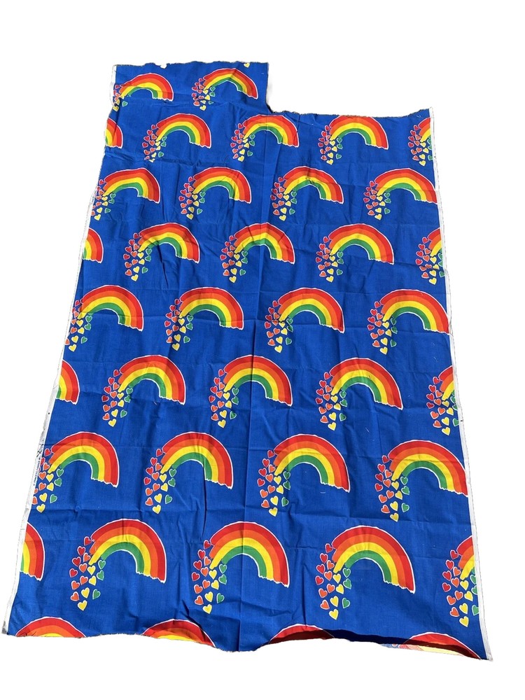 Princess Fabrics Inc #171 Rainbows & Hearts Cotton Fabric 74” See Pictures LGBTQ