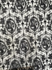 55″ Soft Black Skull Lace Fabric – Floral Tulle for DIY Dress, Party Decor, Curt