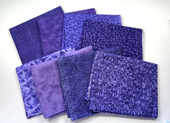 Bundle of 8 PURPLE FQ – FAT QUARTERS – 100% Cotton Fabric 18″ x 22″ Free Ship