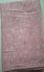 3 yd x 62 w Polyester Fabric Pink w/’Satin Circles’ Thin Broken Lines NO STRETCH
