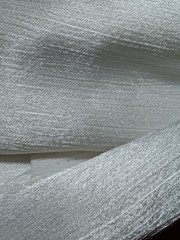 Fabric Remnant .83 yd x 56″ White Crinkle Polyester for Blouse Making or Crafts