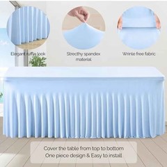 Baby Blue Spandex TableCloth for 6 Ft Rectangle Table, wedding,banquet,event