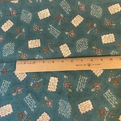 CLASSIC COTTONS FABRIC with verses Step Forward now with courage 1996 green 44″