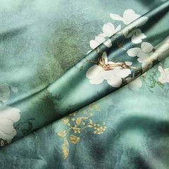 58” Wide By Yard Floral Silky Stretch Charmeuse Material Fabric Elastic Satin