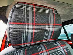 RED GTI Plaid Car Upholstery Fabric – VW Golf MK7- 3mm Foam – 59″ – 150CM – Car