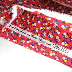 Vintage Tica Tex Costa Rica Fabric Red Yellow Blue Ditzy Floral Print 55x 10 Yd