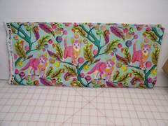 Tula Pink Tabby Road DeJa vu Technomint Disco Kitty Half Yard