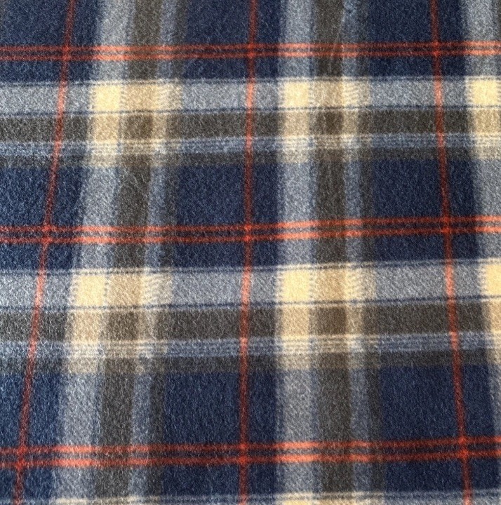 Classic White, Blue, Black, Red Plaid Anti-Pill Fleece Fabric 2 Yard 59 x 72 New