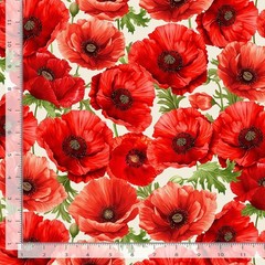 Poppy Passion Floral Fabric | Large Flower Cream | Timeless Treasures YARD