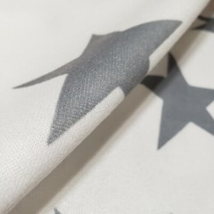 Gray Stars White Brushed Sweater Knit Fabric 56″ By The Yard Soft Cozy