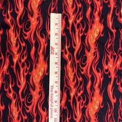 Orange Red Flames Black Cotton Fabric “Movin On” BTHalfY #52