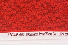By 1/2 Y, Burgundy & Red Calico Quilt Cotton, Cranston, P8538