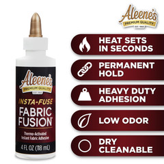 Fabric Fusion Insta-Fuse Permanent Fabric Glue Thermo-Activated Instant Dry Time