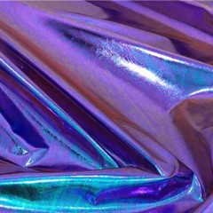Metallic Laser Stretch Fabric Purple Turquoise Holographic Crafts Material Shiny